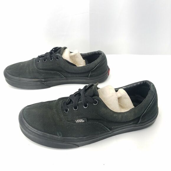 Vans Off The Wall Canvas Sneaker Skate Black Lace Up Flat Shoes Womens Size 7.5 - Picture 2 of 6